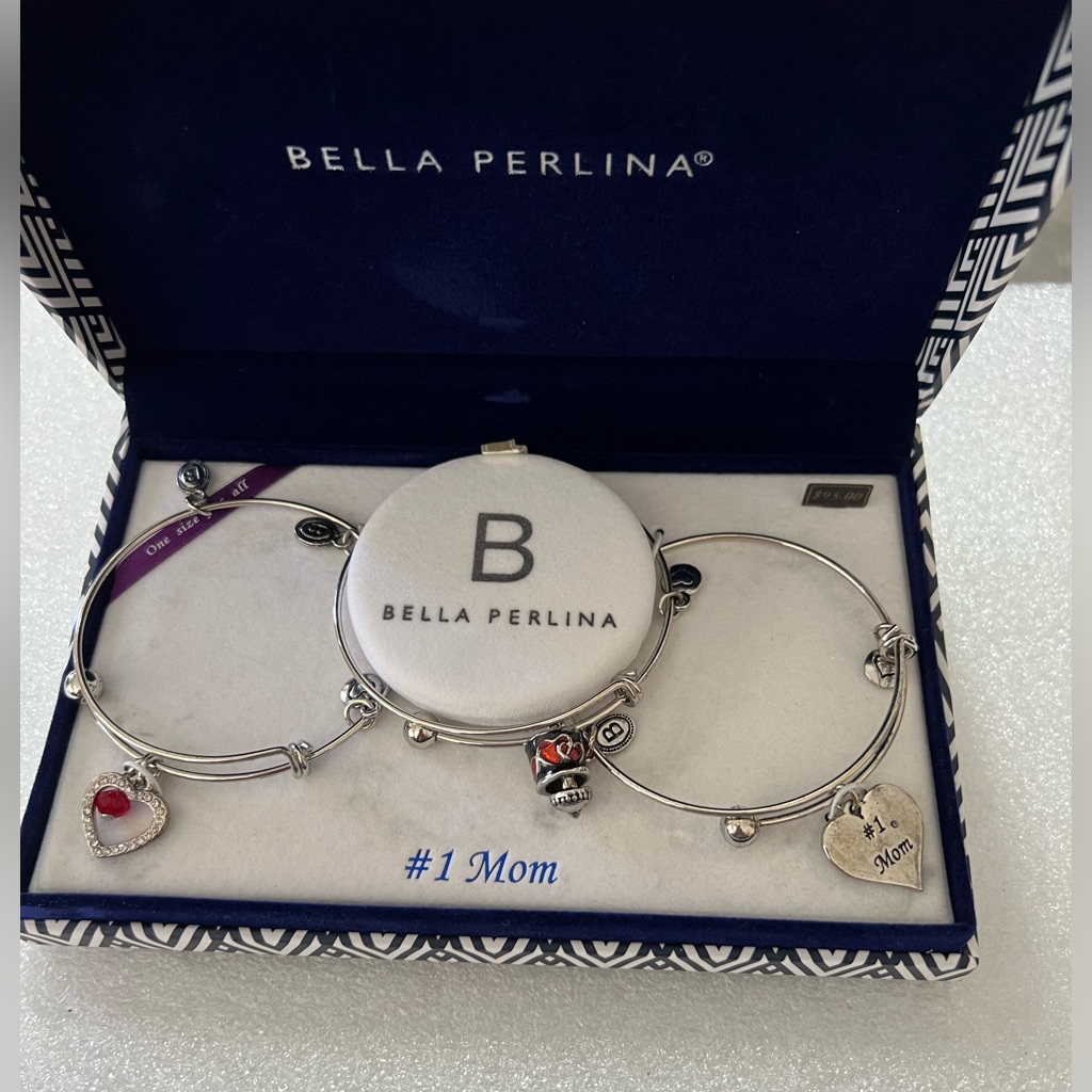 Bella Perlina Brand 3 Silver Bracelets Nwt In Original Box Gift For Mom
